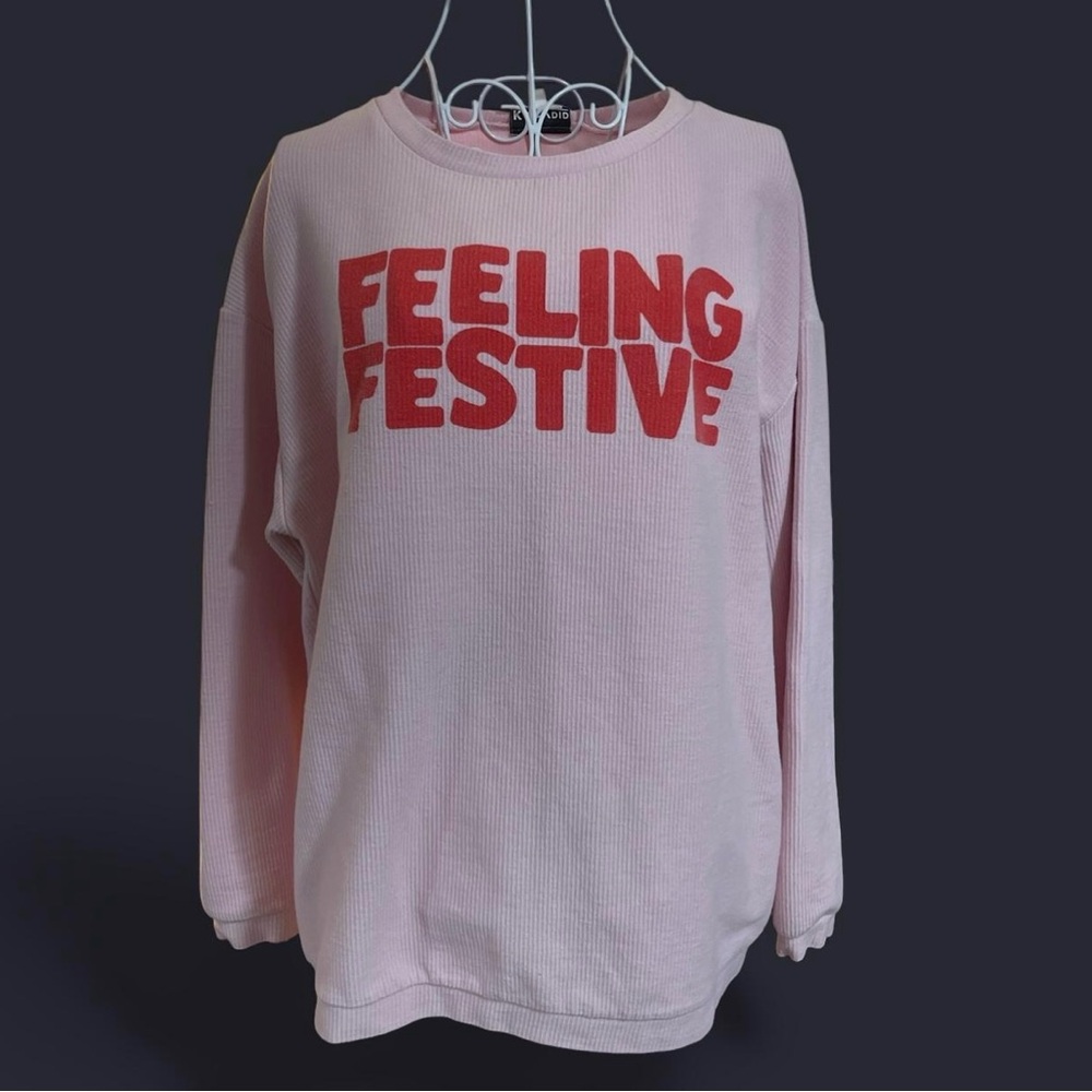 Katydid Pink 'Feeling Festive' Sweatshirt
